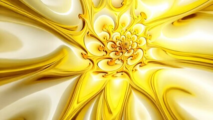 Wall Mural - yellow wave fractal line geometry abstract background illustration, minimal geometric pattern, dynam