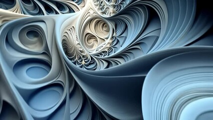 Wall Mural - blue wave fractal line geometry abstract background illustration, minimal geometric pattern, dynamic