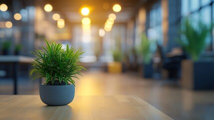 Poster - Blurring the Background in a Modern Office Interior : Generative AI