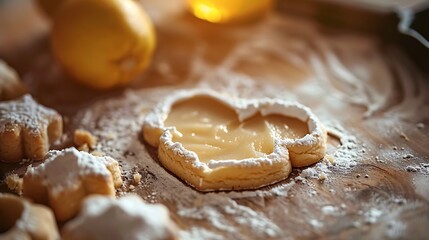 Making heart shaped cookies in minute detail with batter