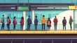 © Sasa Visual - Commuters line up patiently on the platform, anticipating the arrival of the metro during the morning rush hour
