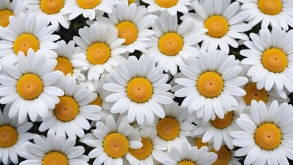 Wall Mural - a field of daisies with the yellow center.