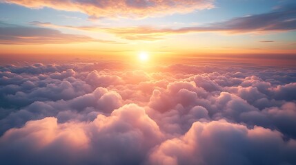 Poster - majestic morning colorful sunlight brush in air heavenly light reflected on fluffy clouds in golden time bright sun beams rays over panoramic view in summer gorgeous season freedom n p : Generative AI