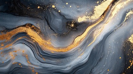 Leinwandbilder - High resolution Abstract art modern painting wall art a mixture of gray and gold paint Background design used for wallpaper design of prints carpets banners decorative paintings art an : Generative AI