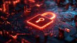 © practice  - A glowing padlock on a digital circuit board, symbolizing cybersecurity and data protection