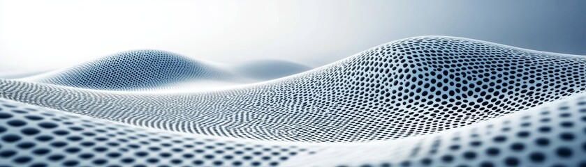 Poster - Abstract 3D Render of a Perforated Surface, 3D Rendering, Abstract Background, Digital Art, Technology