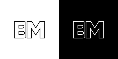 Wall Mural - Letter B and M, BM logo design template. Minimal monogram initial based logotype.