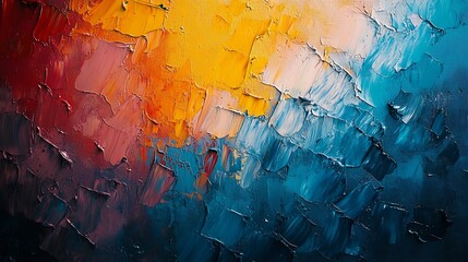 Aufkleber - Abstract art background with heavy brush and palette knife strokes Original art oil on canvas natural color tones : Generative AI