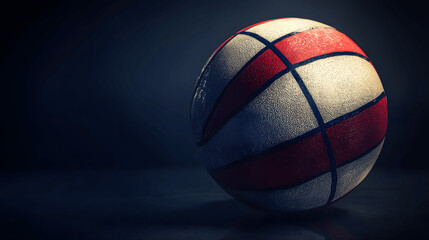 Wall Mural - Volleyball ball with detailed panels and texture on dark background