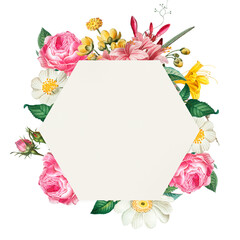 Botanical frame design transparent png