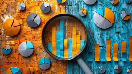 Wall Mural - background with circles and paint featuring a colorful design and glass-like illustration concept