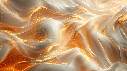 Fototapete - Golden Elegance - Luxurious Abstract Background in Shades of Gold and White