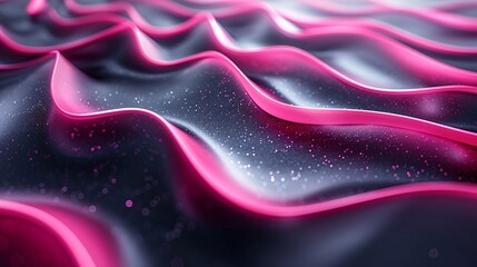 Fototapete - Dynamic Black and Pink Curvaceous 3D Elements Animated Background