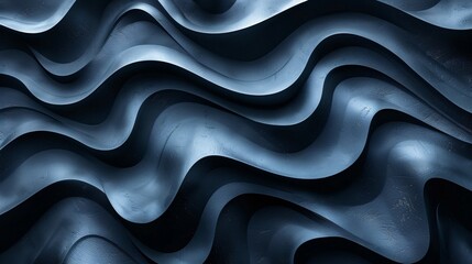 Fototapete - Serene Minimalist Origami Waves: Abstract Monochromatic Curves in Calmality