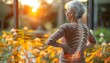 © PanArt - Old, Age, Spine,Elderly people feeling pain in their hips, back, waist, and pelvis. Copy space