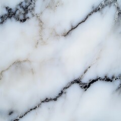 Wall Mural - White Marble Texture with Gray Veins, close-up, macro, natural stone, marble texture