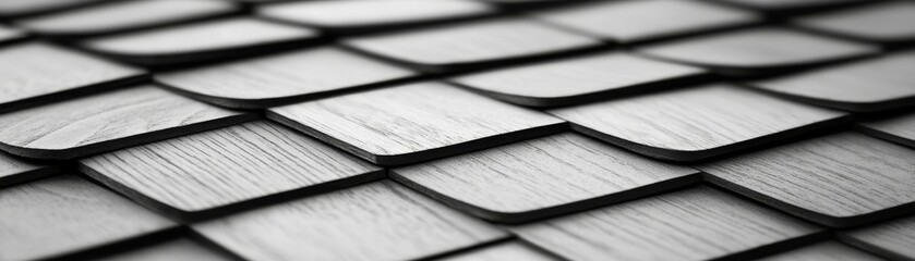 Wall Mural - Wooden Tile Abstract, Texture , Pattern , Roof , Black and White