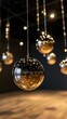© JP STUDIO LAB - Stylish decorative spheres hanging in modern interior space, creating an elegant ambiance with reflective surfaces and soft lighting.