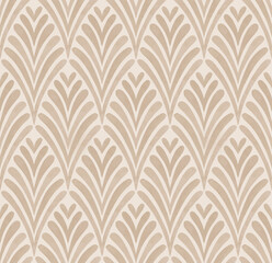 Seamless pattern design. Beige scallop on white.
