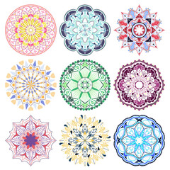 Sticker - Colorful arabesque patterned design element collection transparent png