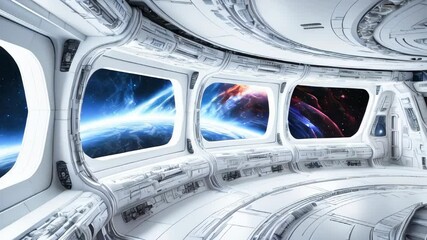 Wall Mural - Futuristic spaceship interior