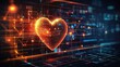 © Media Srock - Digital heart wave with glowing tech icons