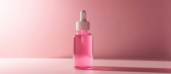 Sticker - Pink Dropper Bottle on a Pink Background