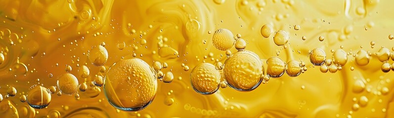 Wall Mural - golden yellow bubble oil. 