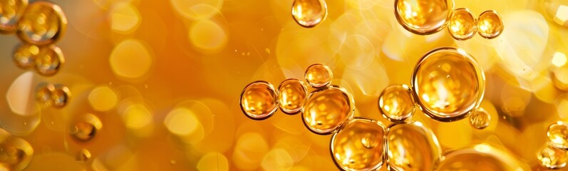 Wall Mural - golden yellow bubble oil. 