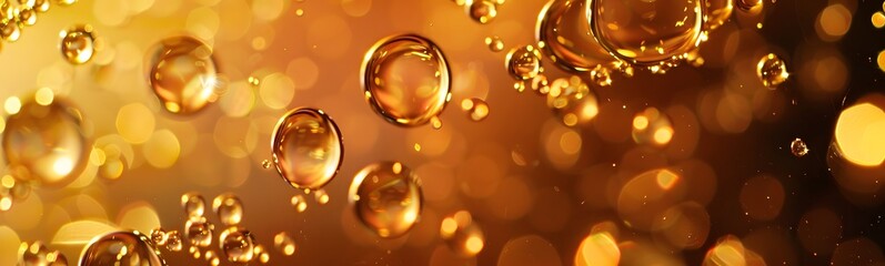 Wall Mural - golden yellow bubble oil. 