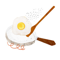 Poster - Fried egg pan png sticker, transparent background