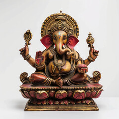 lord ganesh sculpture on white background