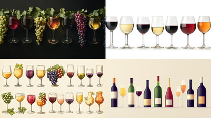 Poster - wine bottles and glasses