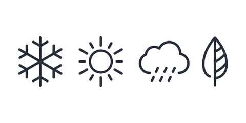 Wall Mural - Seasons Summer, Winter, Spring, and Autumn icons. Weather icon vector illustration