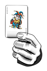 Sticker - Holding joker playing card png