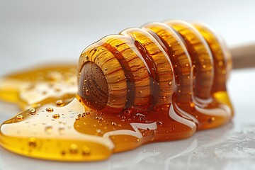 Wall Mural - A honeycomb is dripping with honey