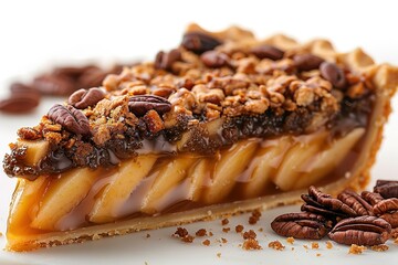 Wall Mural - A slice of pie with nuts on top