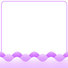 Wall Mural - purple square line frame and wave bottom