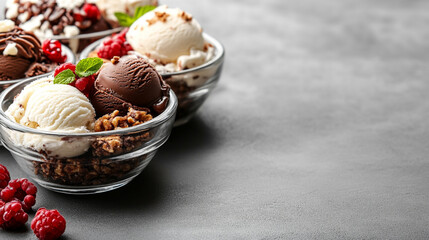 variety of ice cream flavors, showcasing a tempting assortment of sweet treats and textures