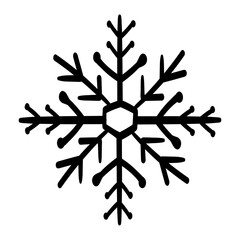 Wall Mural - Winter snowflake png sticker, Christmas doodle in creative design