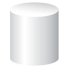 Poster - 3D cylinder png element, geometric shape in white on transparent background