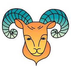 Sticker - Aries png zodiac, ram animal sticker, transparent background