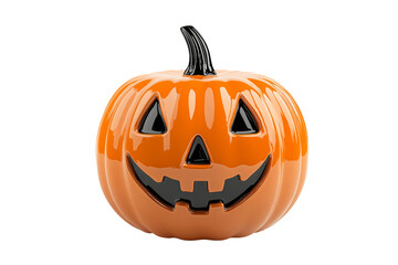 Poster - 3D glass pumpkin with subtle Halloween themed glow isolated on transparent background 