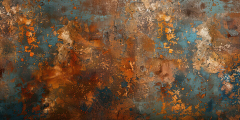 Wall Mural - Grunge rusted metal texture, rust and oxidized metal background. Old metal iron panel.