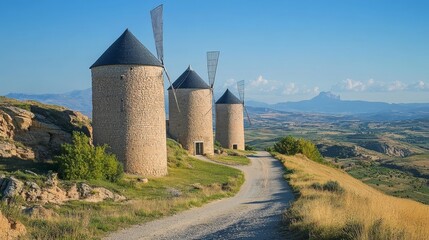 Wall Mural - Windmills for electricity in Tardienta