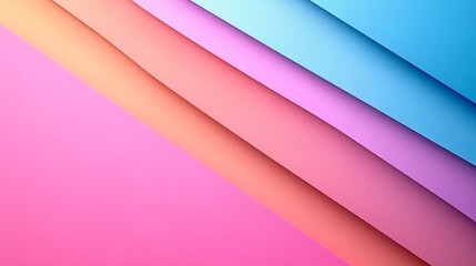 Poster - A colorful stack of paper with a pink background