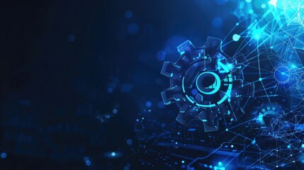 futuristic digital gear concept for technology