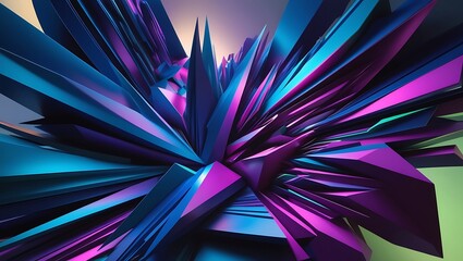 Wall Mural - Abstract purple 3D background. Generative Ai.