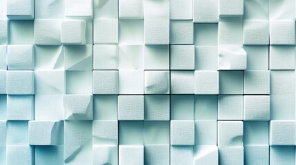 Wall Mural - abstract 3d background with white cubes forming a random pattern