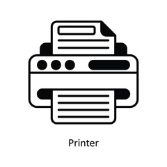 Printer vector solid icon design illustration ,music equipment symbol on white background ,EPS 10 file 